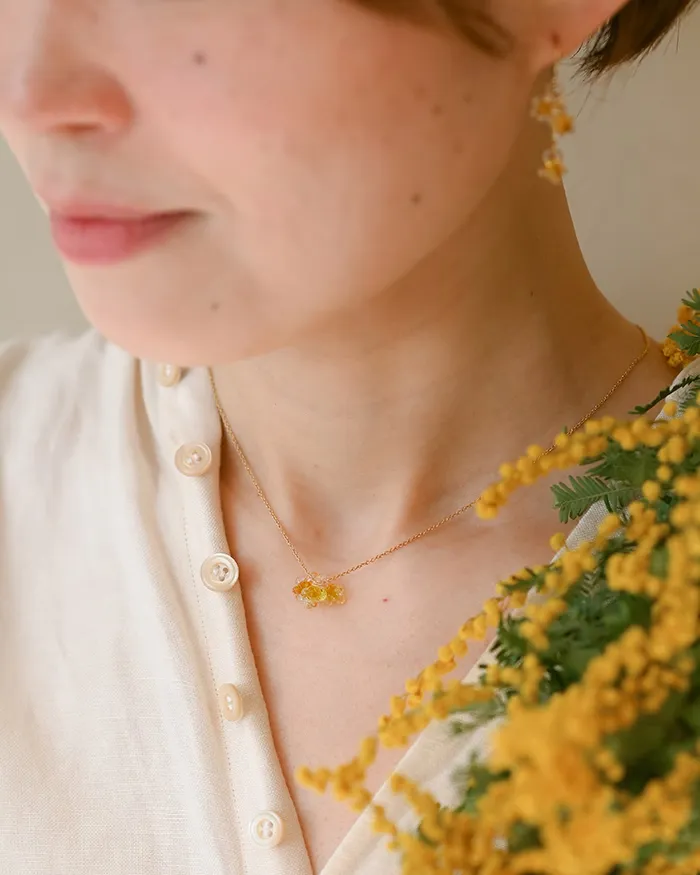 ネックレス ひとふさのミモザ イエロー2